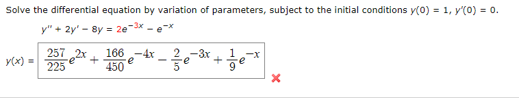 Solved Solve The Differential Equation By Variation Of Pa