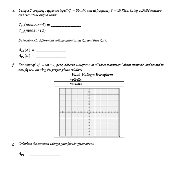 Figure 1. JFET Differential Amplifier a. Obtain the | Chegg.com