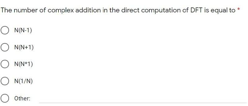Solved The number of complex addition in the direct | Chegg.com