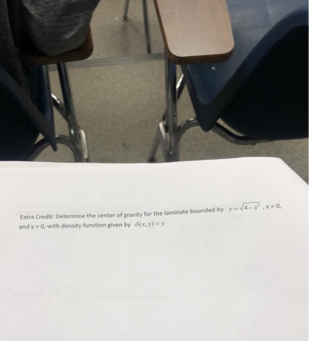 Solved Extra Credit: Determine the center of gravity for the | Chegg.com