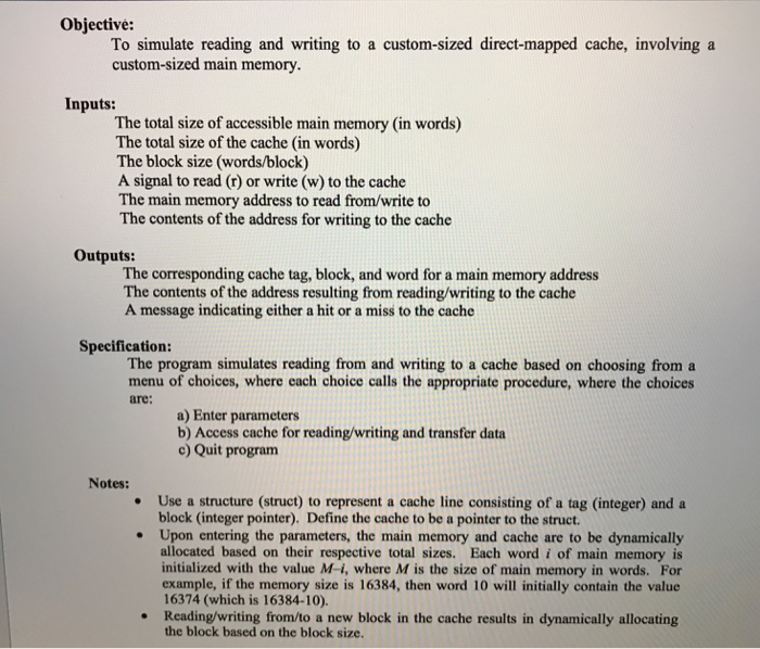 Objectivé: To simulate reading and writing to a | Chegg.com