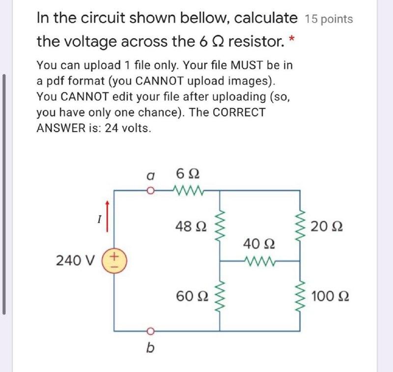 Solved In the circuit shown bellow, calculate 15 points the | Chegg.com