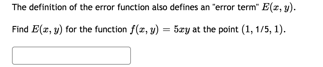 Solved The definition of the error function also defines an | Chegg.com