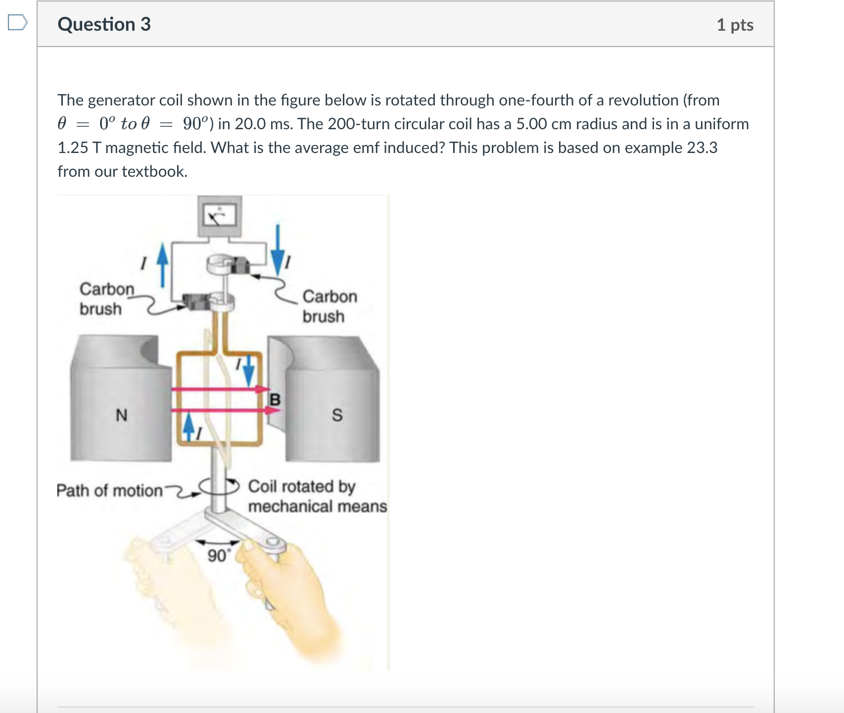 Solved The generator coil shown in the figure below is | Chegg.com