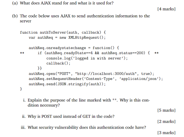 Solved A What Does Ajax Stand For And What Is It Used F Chegg Com