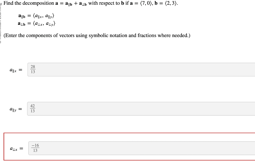 Solved Find The Decomposition A=a∥b+a⊥b With Respect To B If | Chegg.com