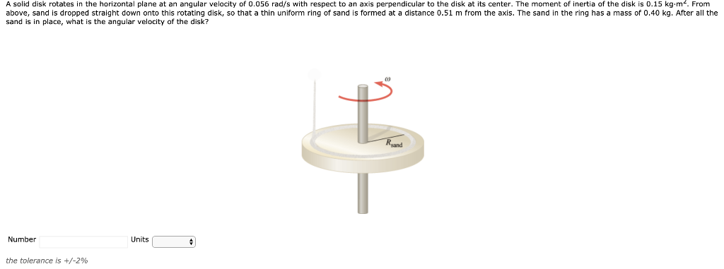 Solved A Solid Disk Rotates In The Horizontal Plane At An | Chegg.com