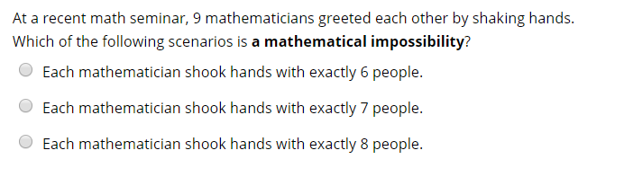 Solved At a recent math seminar, 9 mathematicians greeted | Chegg.com