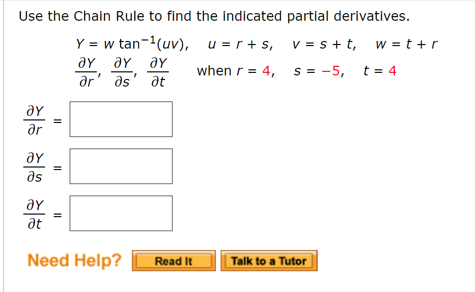 Solved Use The Chain Rule To Find The Indicated Partial D Chegg Com