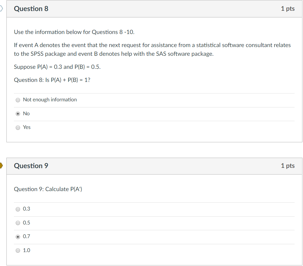 Solved Question 7 1 pts Use this data set for Questions 5 - | Chegg.com