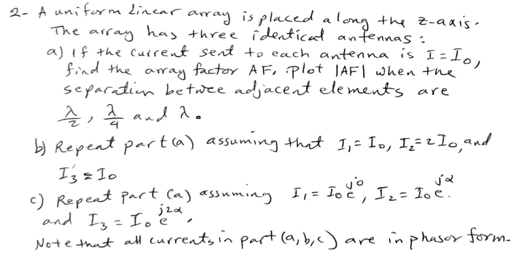 Solved a 2 2- A uniform Linear array is placed along the | Chegg.com