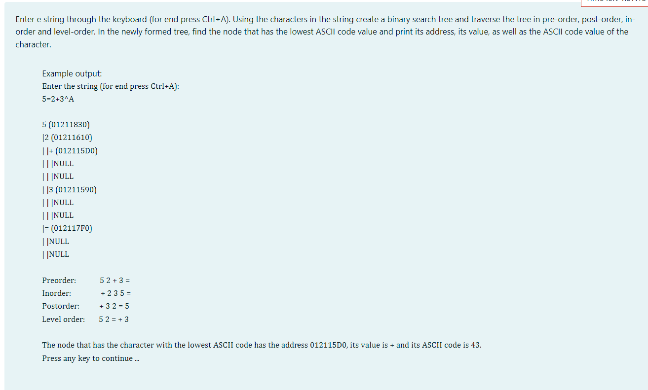 Solved Enter e string through the keyboard (for end press | Chegg.com