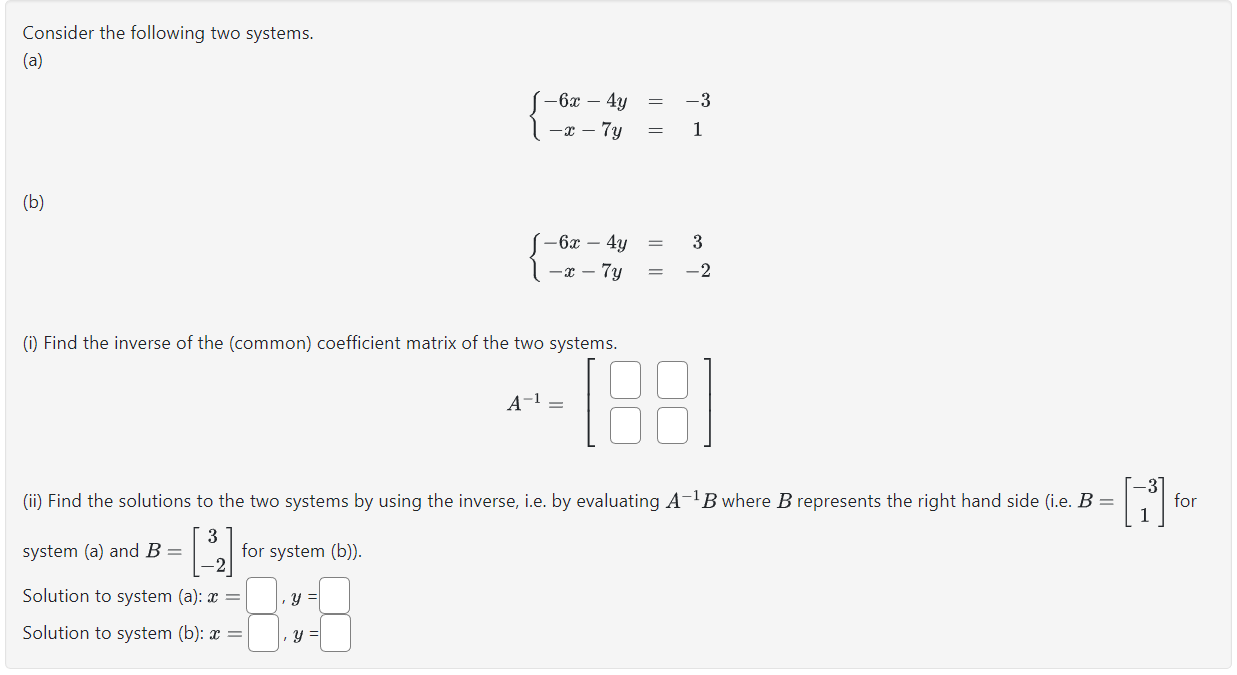 Solved Consider The Following Two Systems. (a) | Chegg.com