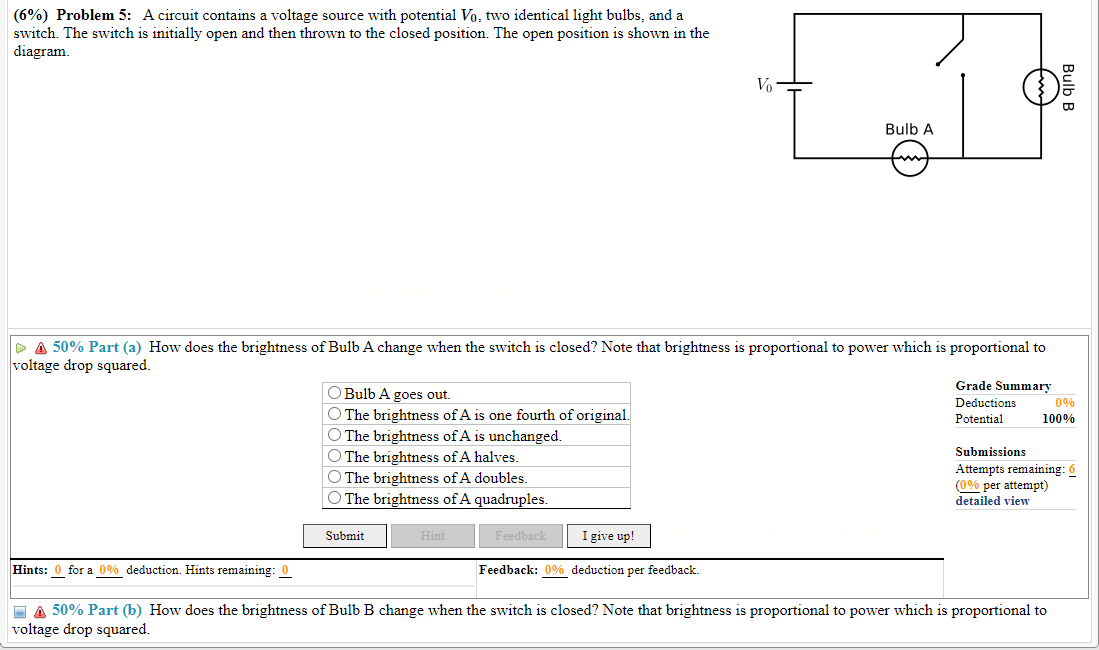 Solved (6\%) Problem 5: A Circuit Contains A Voltage Source | Chegg.com