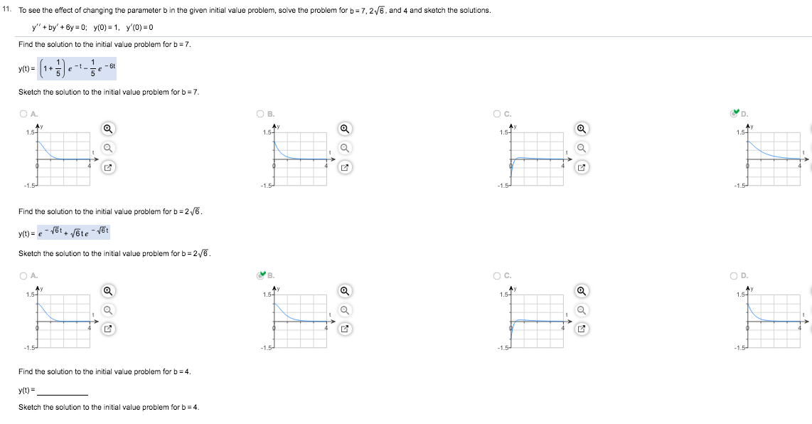 Solved 11. To See The Effect Of Changing The Parameter B In | Chegg.com