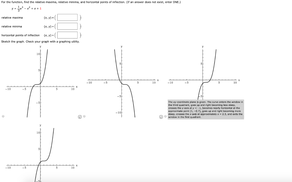 Solved For the function, find the relative maxima, relative | Chegg.com