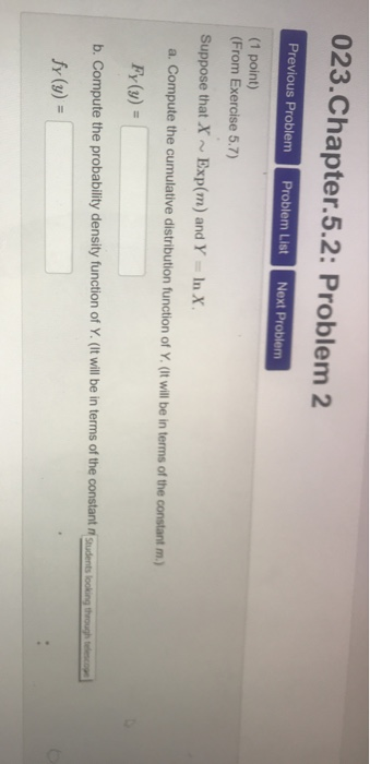 Solved 023.Chapter.5.2: Problem 2 Previous ProblemProblem | Chegg.com