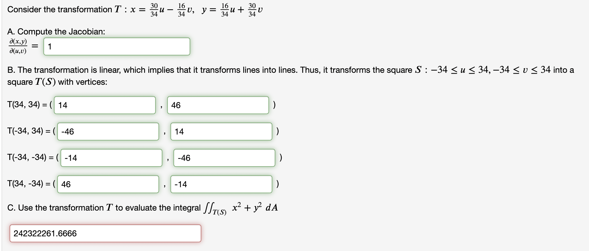 Solved Consider the transformation | Chegg.com