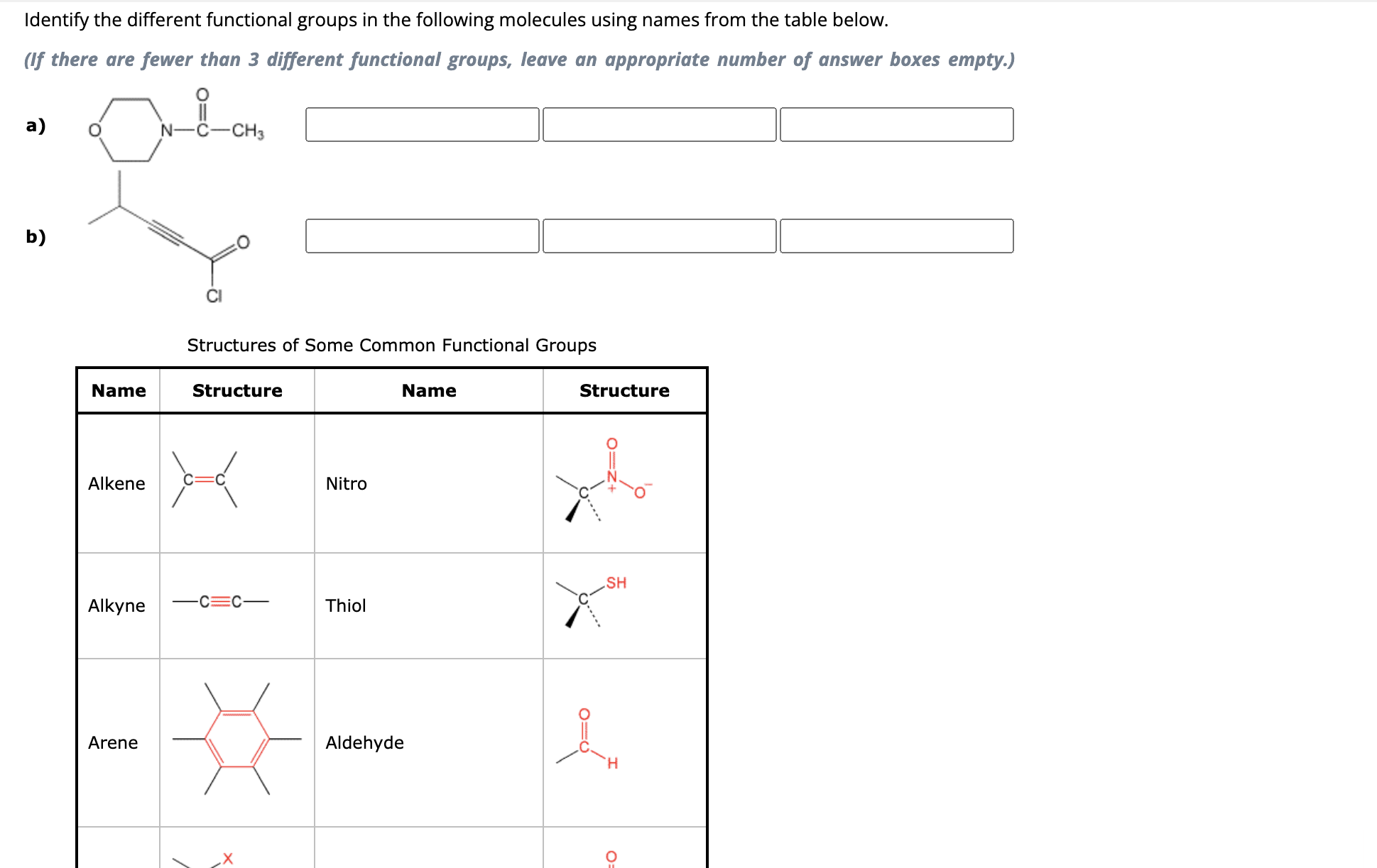 Solved Identify the different functional groups in the | Chegg.com