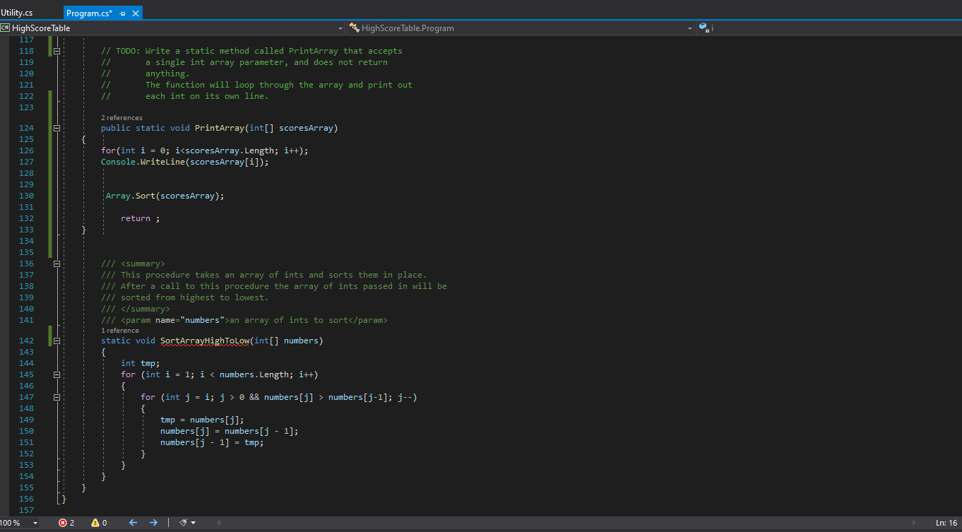 What is missing for my program to lose the errors and | Chegg.com