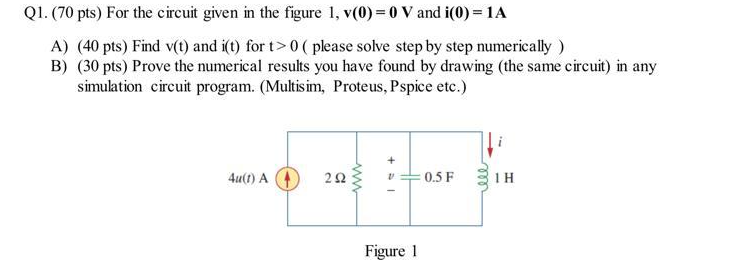 Solved Q1. (70 pts) For the circuit given in the figure 1, | Chegg.com