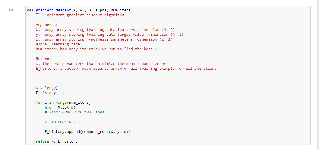 1.3.3 Gradient Descent Now, we need to implement the | Chegg.com