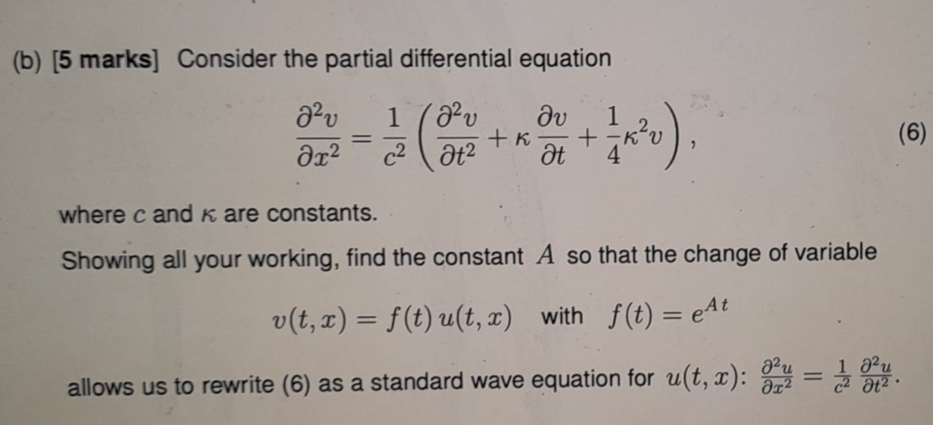 Solved (a) Consider the wave equation ∂x2∂2u=c21∂t2∂2u