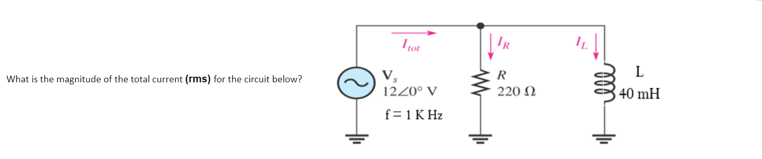 Solved What is the magnitude of the total current (rms) for | Chegg.com