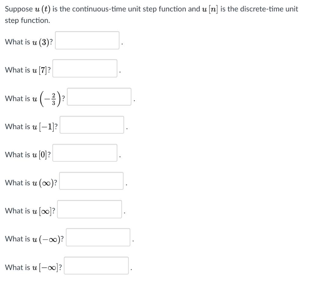 Solved Suppose u (t) is the continuous-time unit step | Chegg.com