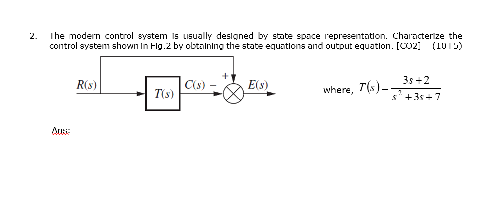 Solved 2. The Modern Control System Is Usually Designed By | Chegg.com