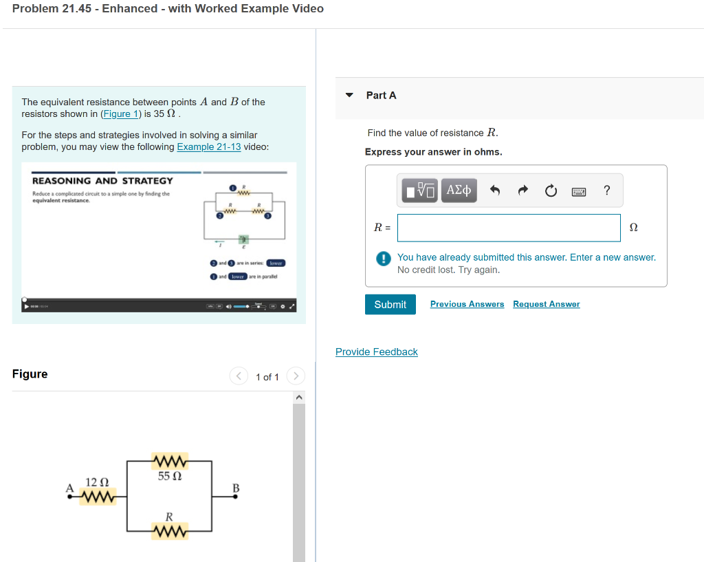 Solved Problem 21.45 - Enhanced - with Worked Example Video | Chegg.com
