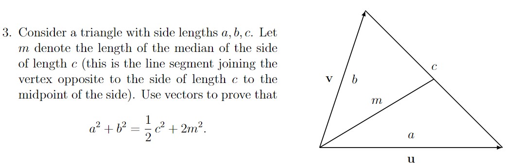 Solved 3. Consider A Triangle With Side Lengths A,b,c. Let M | Chegg.com