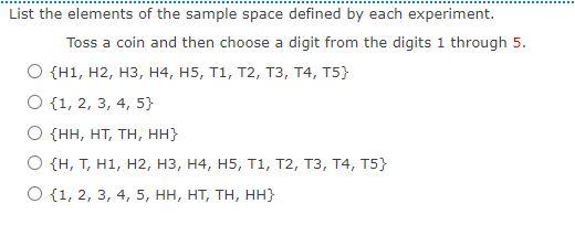 Solved List the elements of the sample space defined by each | Chegg.com
