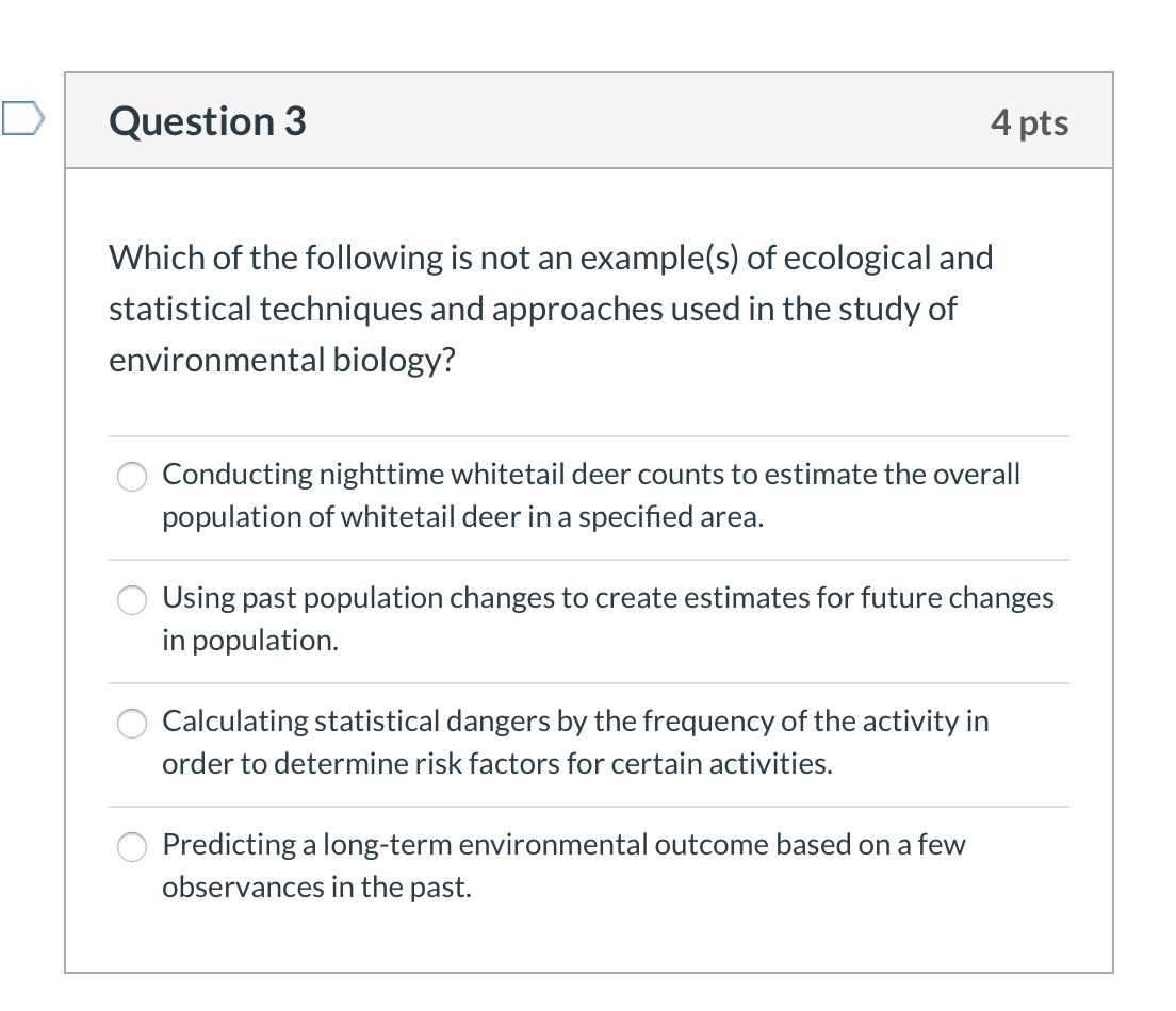 Solved Question 3 4 pts Which of the following is not an | Chegg.com