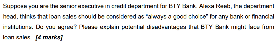 Solved Suppose you are the senior executive in credit | Chegg.com