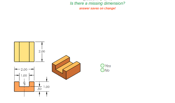 Missing Dimension Example Solved Is there a missing dimension? answer saves on change! | Chegg.com