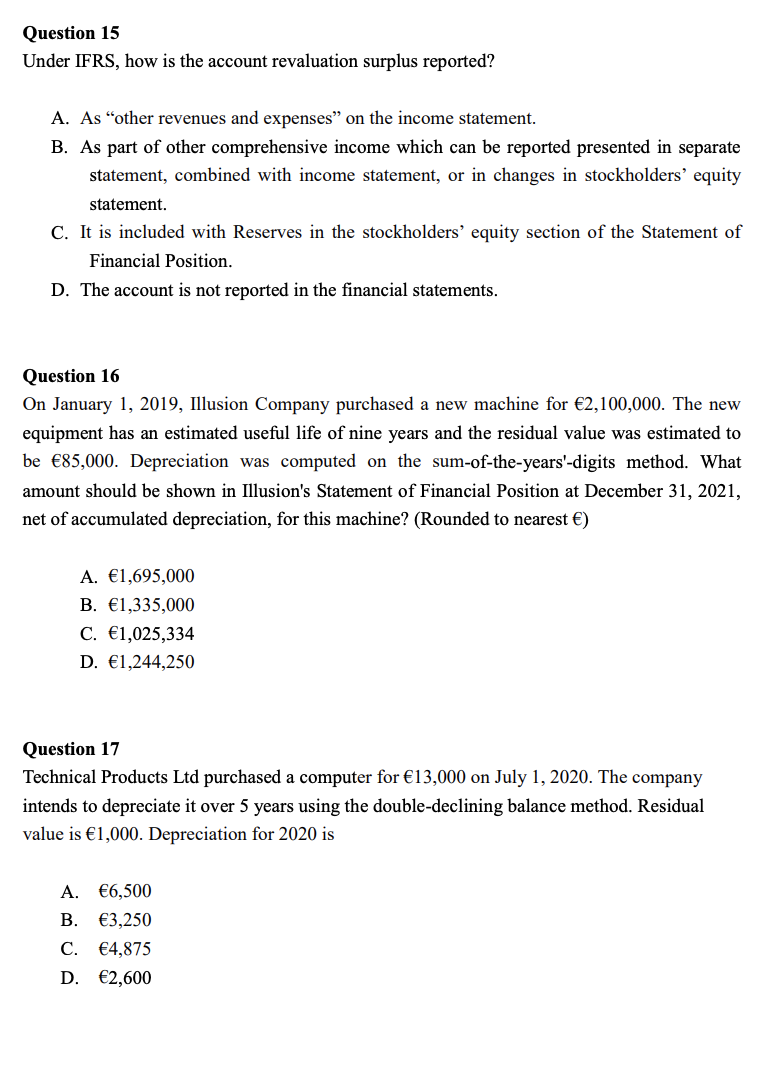 Solved Question 15 Under IFRS, how is the account | Chegg.com