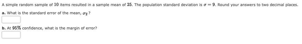 Solved A Simple Random Sample Of 10 Items Resulted In A | Chegg.com