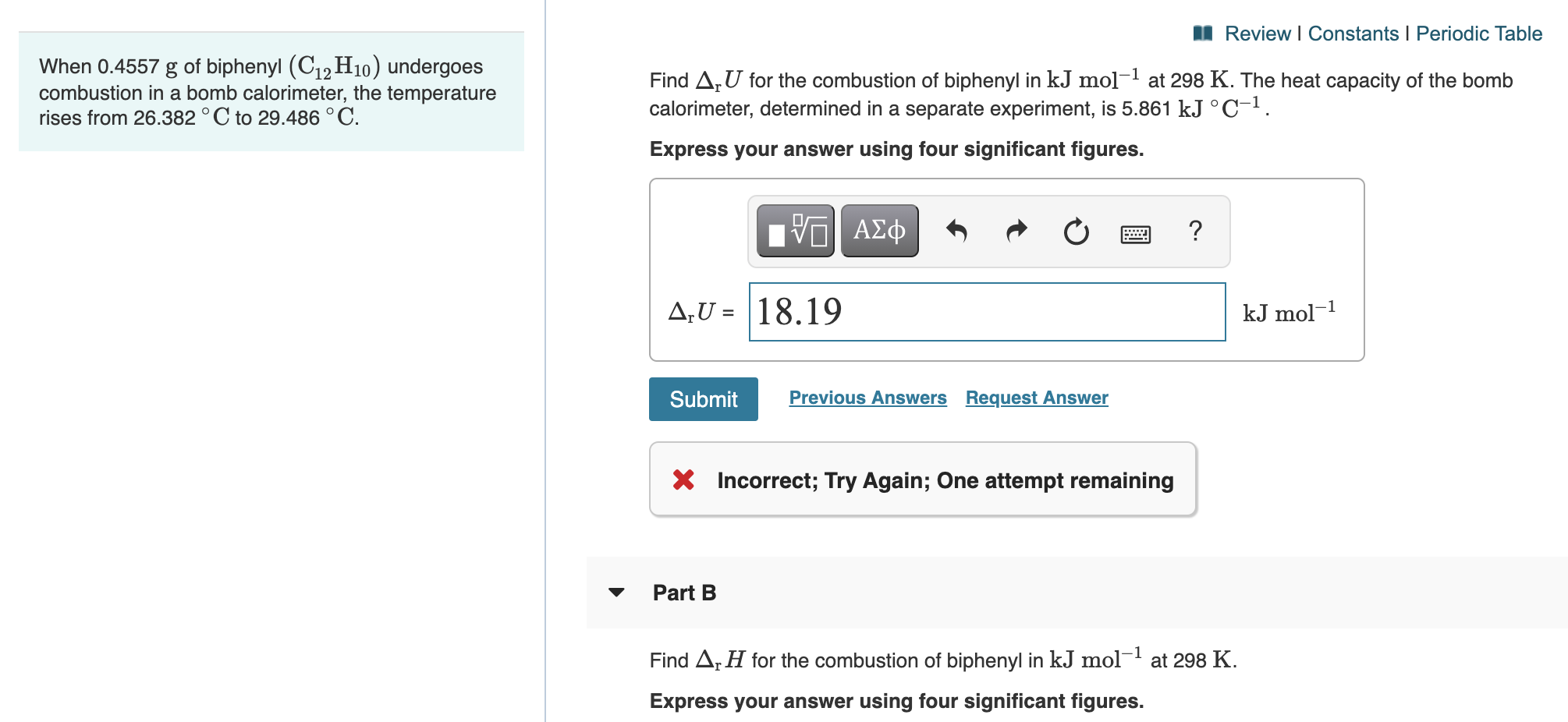 Solved 1 Review | Constants | Periodic Table When 0.4557 G | Chegg.com