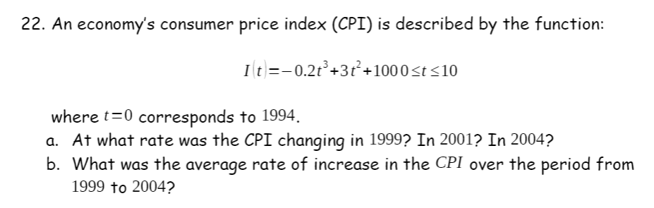 Solved 22. An Economy's Consumer Price Index (CPI) Is | Chegg.com