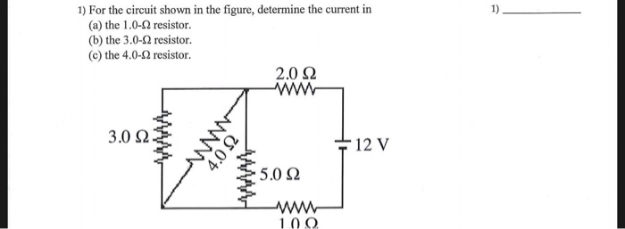 Solved 1) For the circuit shown in the figure, determine the | Chegg.com