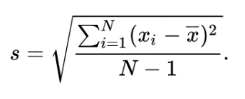 Solved Write code that computes the standard deviation (s) | Chegg.com