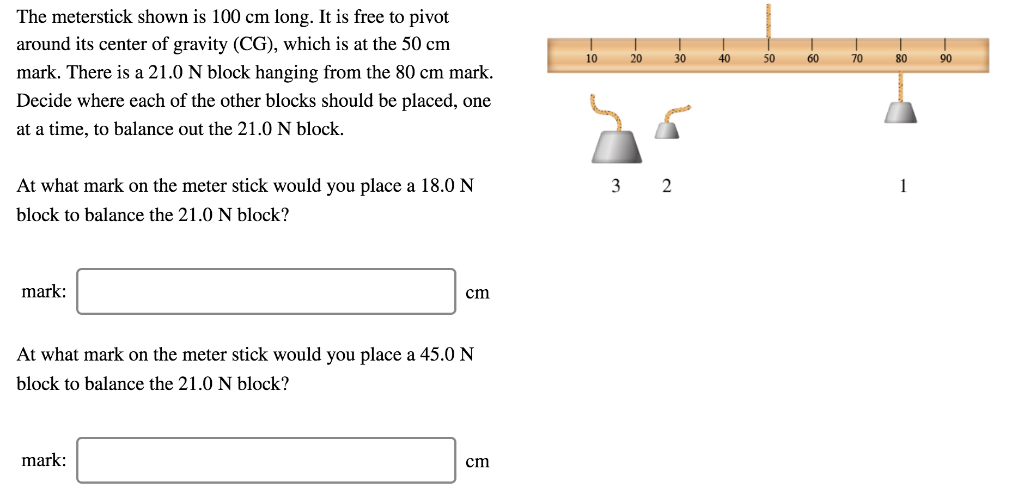 solved-the-meterstick-shown-is-100-cm-long-it-is-free-to-chegg