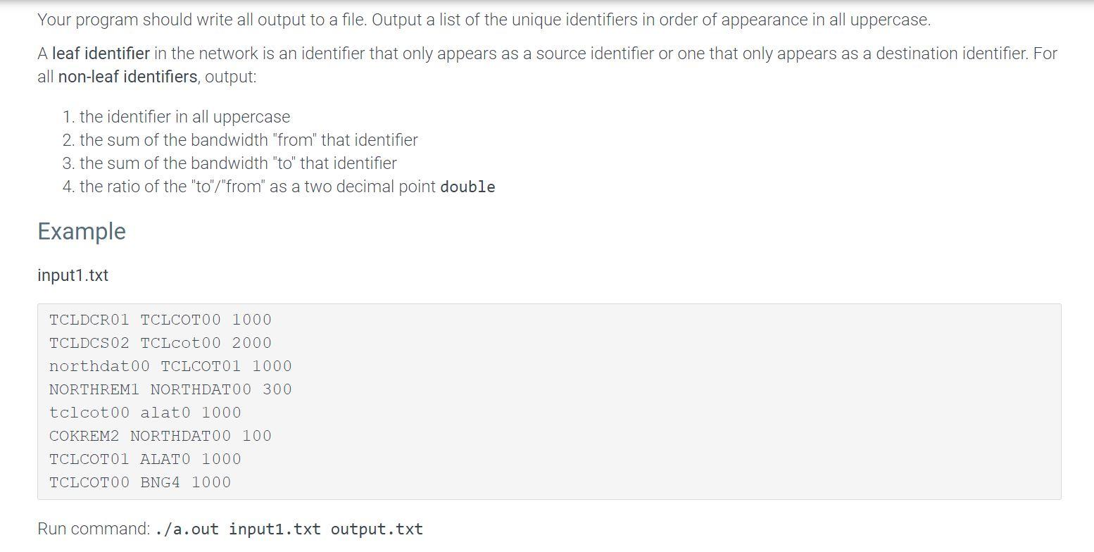 Solved 20.1 P1: Network Overview You are given a file | Chegg.com