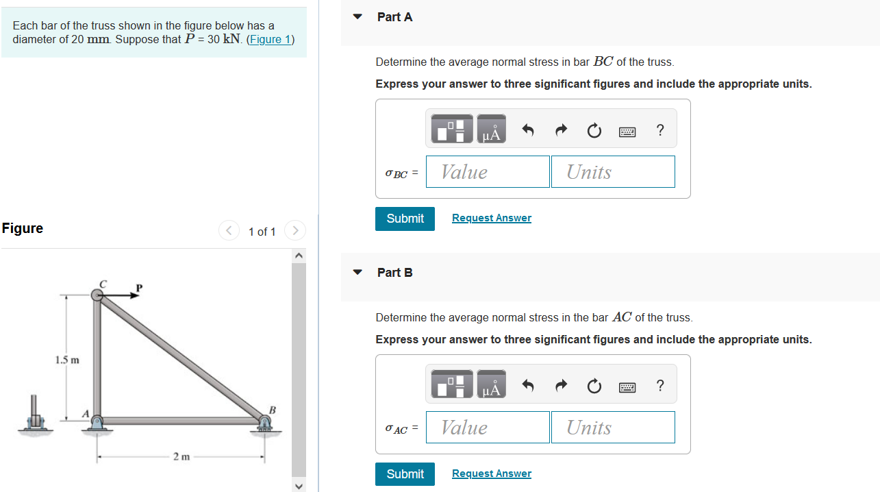 Solved Each bar of the truss shown in the figure below has a | Chegg.com