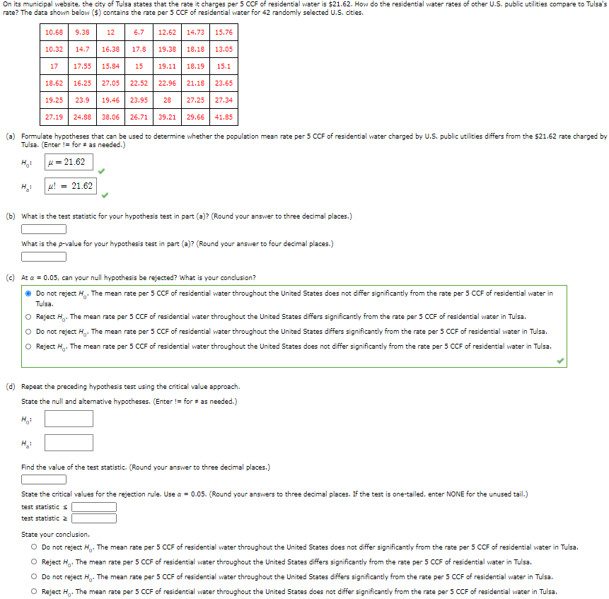 Solved On its municipal website the city of Tulsa states Chegg com