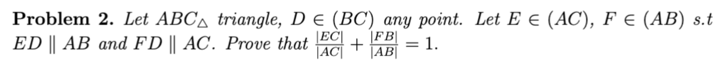 Solved Problem 2. Let ABC triangle, D∈(BC) any point. Let | Chegg.com