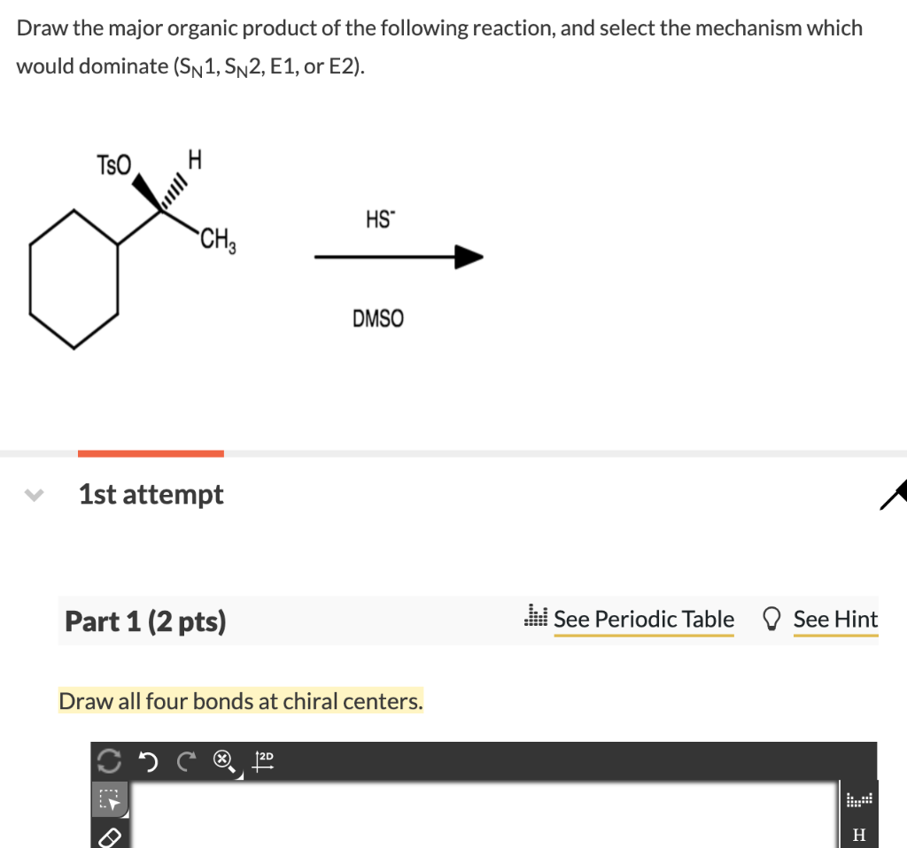 Draw The Major Organic Product Of The SN1 Reaction