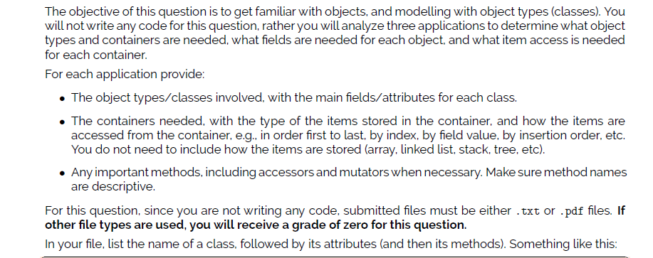 Solved java find classes, attributes and methods for three | Chegg.com