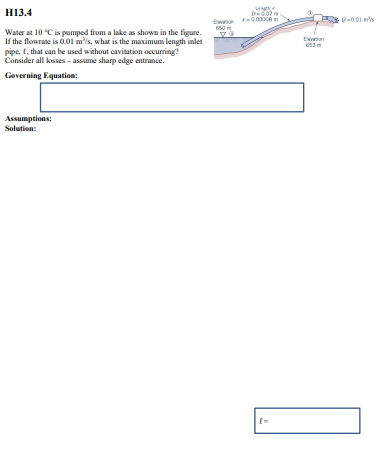 Solved Water at 10∘C is pamped from a lake as shown in the | Chegg.com